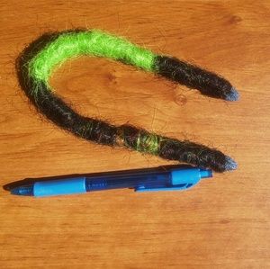 Handmade Black green bendable dreadlock hair tie